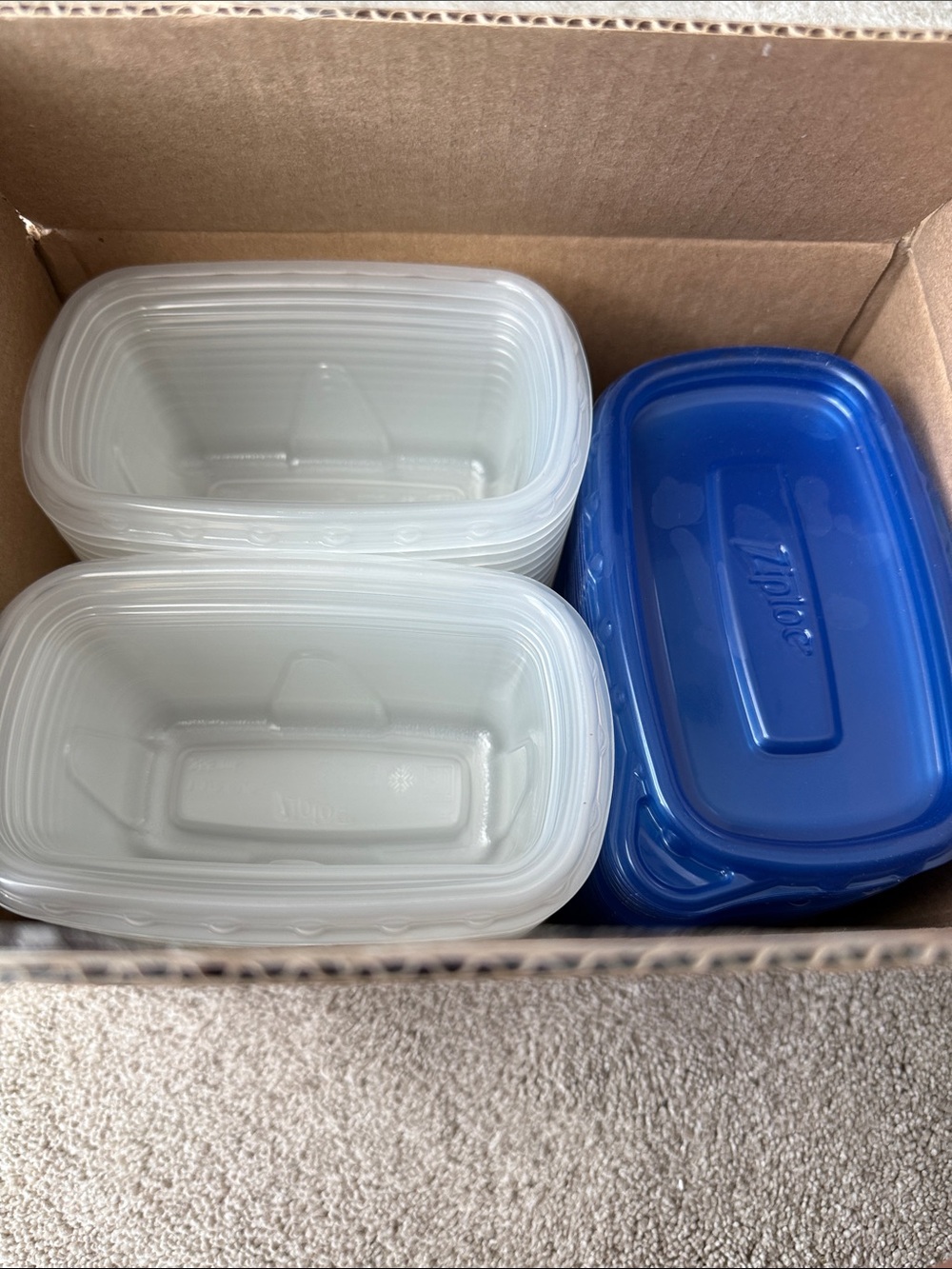 Ziplock Blue and Clear Food Storage Container Set 48 Pieces Total